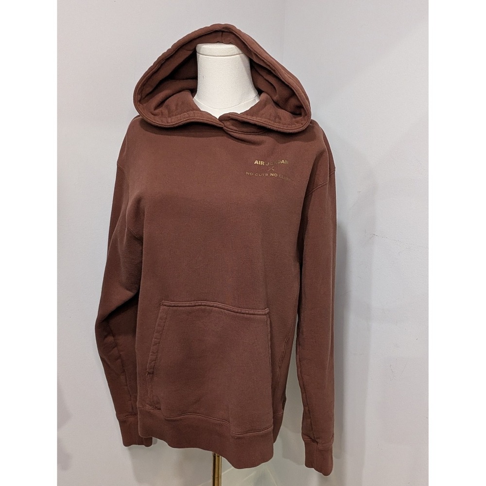 Jordan x Drew The Barber No Cuts No Glory Brown‎ Hoodie Sweatshirt Size S